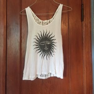 Sun tank top with lace back